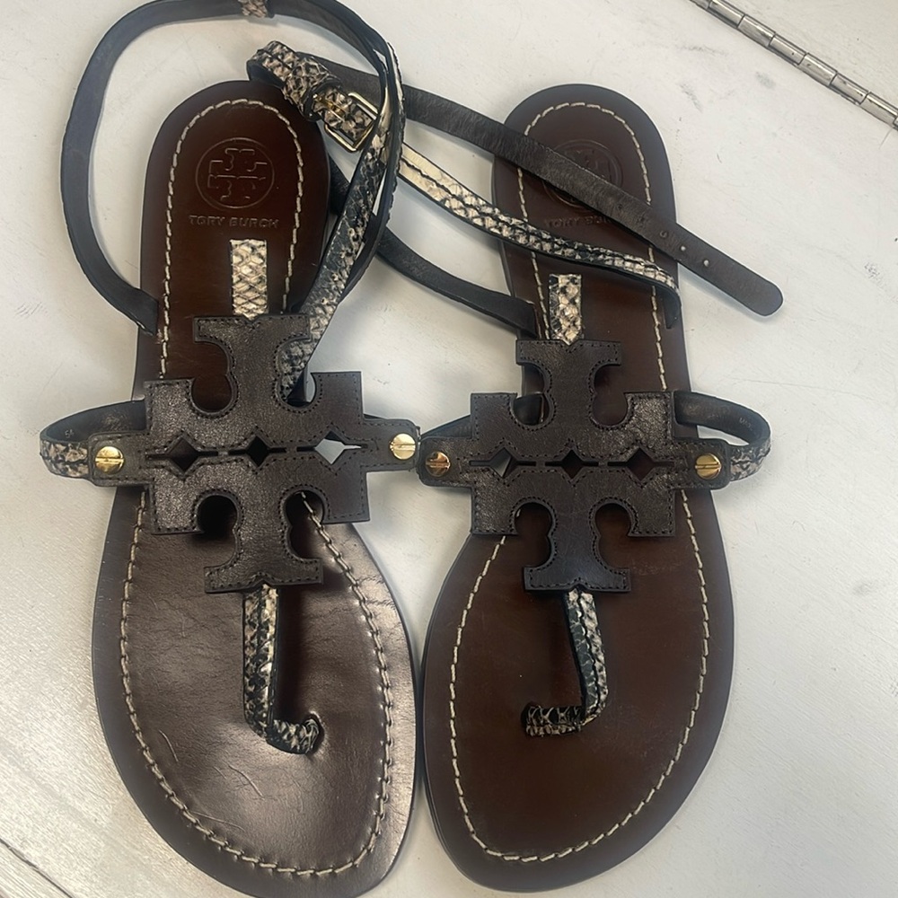Tory Burch snakeskin strappy sandal new without tags